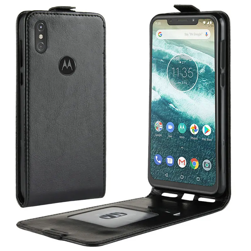 Роскошный Ретро Кожаный чехол для Motorola One Power Android кошелек Флип Кожаные чехлы coque