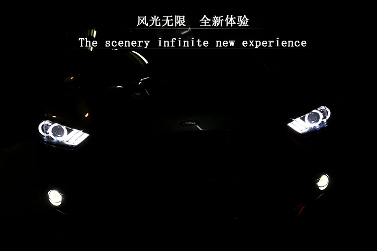 KOWELL автомобильный Стайлинг для Mondeo фары 2013 Fusion светодиодный фонарь DRL Bi Xenon объектив Высокий Низкий луч парковка