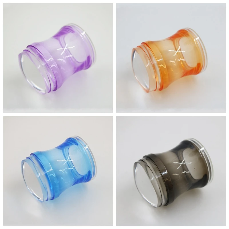 

1Pc Jelly Stamper with Cap 4cm Plastic Nail Art Clear Silicone Marshmallow Nail Stamper & Big Transparent Scraper YZ 27-30