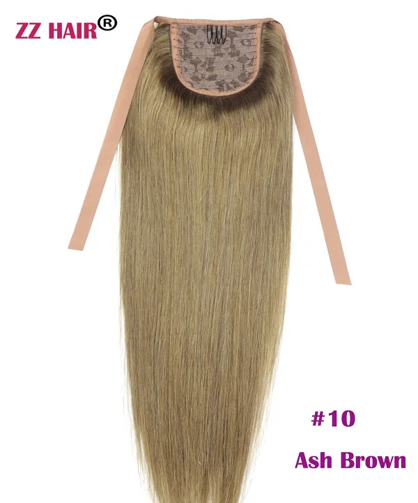 ZZHAIR 120 г 1"-28" машинное производство, волосы remy, лента, конский хвост, на заколках, человеческие волосы для наращивания, 22 цвета, конский хвост, Натуральные Прямые