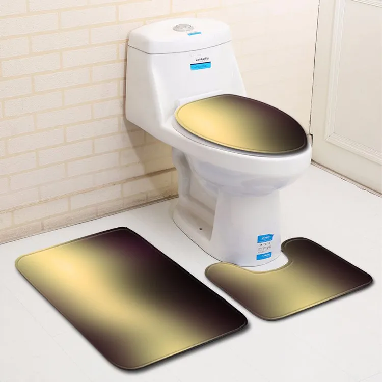 3 шт черный золотой смешанный цвет Banyo ванная комната ковер туалет ванна коврик набор Нескользящие Tapis Salle De Bain Alfombra Bano