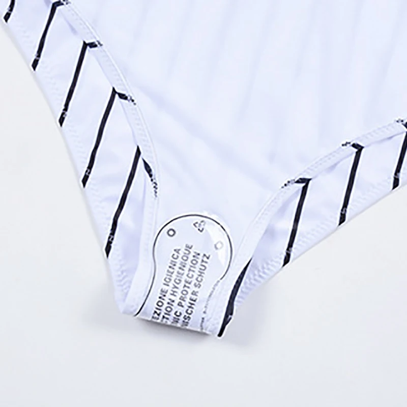 2019 белый и черный полосатый бикини женский цельный купальник пуш ап мягкий