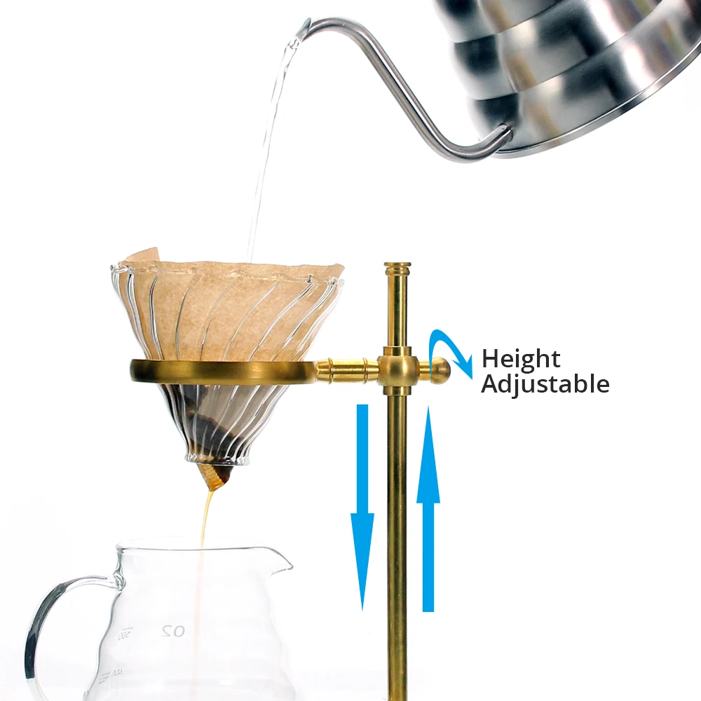 Налейте на кофе капельницу стенд производителя с деревянной основой