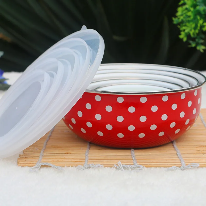 Эмалированные миски для дома супа лапши детские закуски с крышками свежие