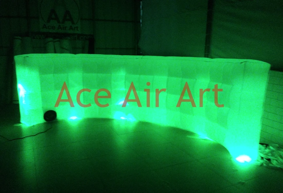 Под заказ высоко оцененная надувная фотобудка стена для DJ фона со светодиодными