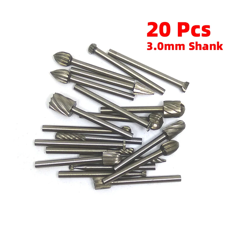 

3.0mm Shank Hss Router Bit Rotary Burrs File Woodworking Milling Drill Cutter Grinding Wood Plastics Working Routing Bits Burr