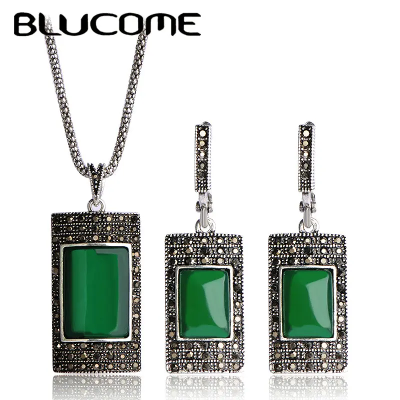 Женский Банкетный комплект Blucome красные сережки-Крючки из смолы в турецком стиле