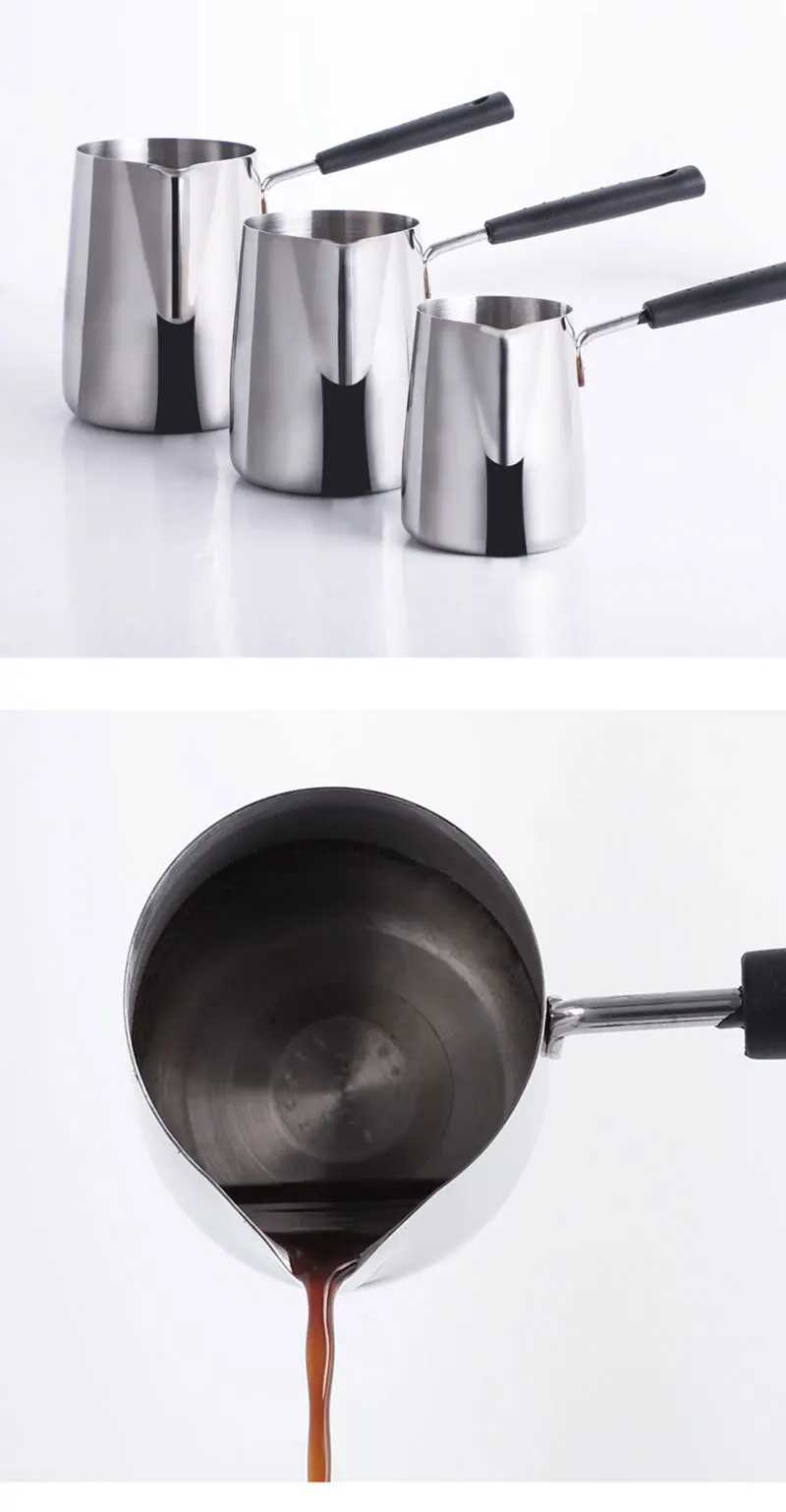Европейский горшок Moka с длинной ручкой, 304 нержавеющая сталь, кофейник, сливочное масло, пробивной горшок, Европейский доильный кувшин, французский пресс