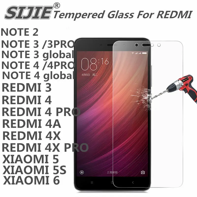 Закаленное Стекло для Redmi Note 2 3 4 4x Pro prime note2 Note3 note4 Глобальный Версия
