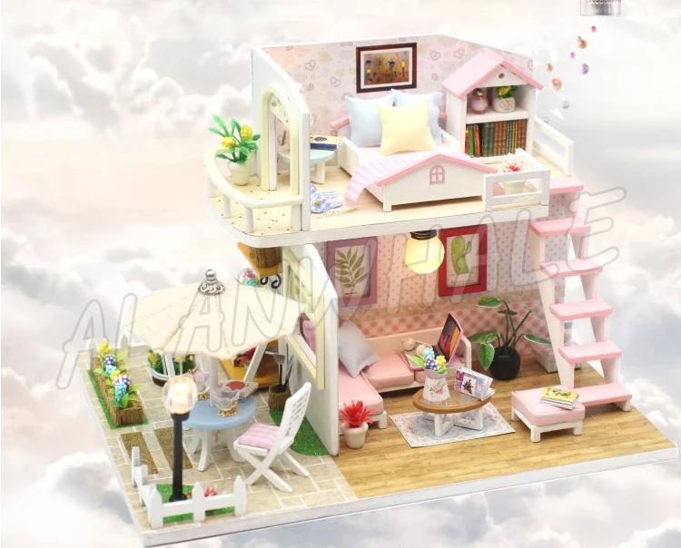 Миниатюрный Кукольный домик Grace Home DIY деревянный кукольный унисекс с мебелью