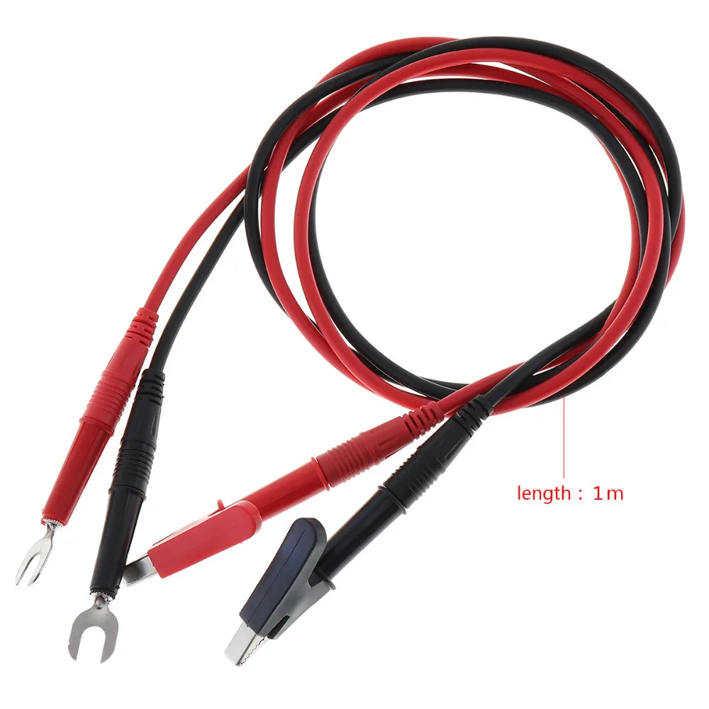 

2 шт./лот ZJMLING распродажа Съемный зажим типа «крокодил» к U-образной вилке и 4 мм Тестовый Кабель фонарика для мультиметра