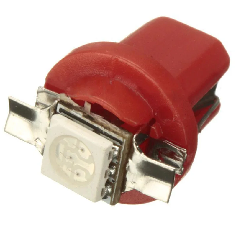 

JX-LCLYL 10pcs T5 B8.5D 5050 1LED Car Gauge Dashboard Side Light Bulb Indicator Red