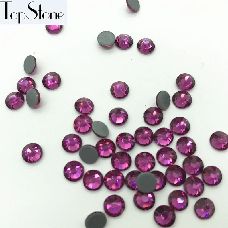 TopStone высокое качество SS16 SS20 SS30 кристалл фуксия исправление Стразы Утюг на