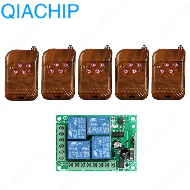 QIACHIP RF 433 МГц Супергетеродинный приемник беспроводное реле DC 1CH ASK/OOK модуль к MCU/ARM Arduino UNO 433,92 МГц пульт дистанционного управления