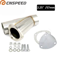 cnspeed 304 stainless steel exhaust y pipe cutout with stainless cap2 25 inch 57mm 2 5 inch 63mm3 inch 76mm yc101161