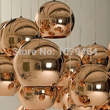 

LED Pendant Lights Mini Globe , Minimalist Metal Glass Electroplating