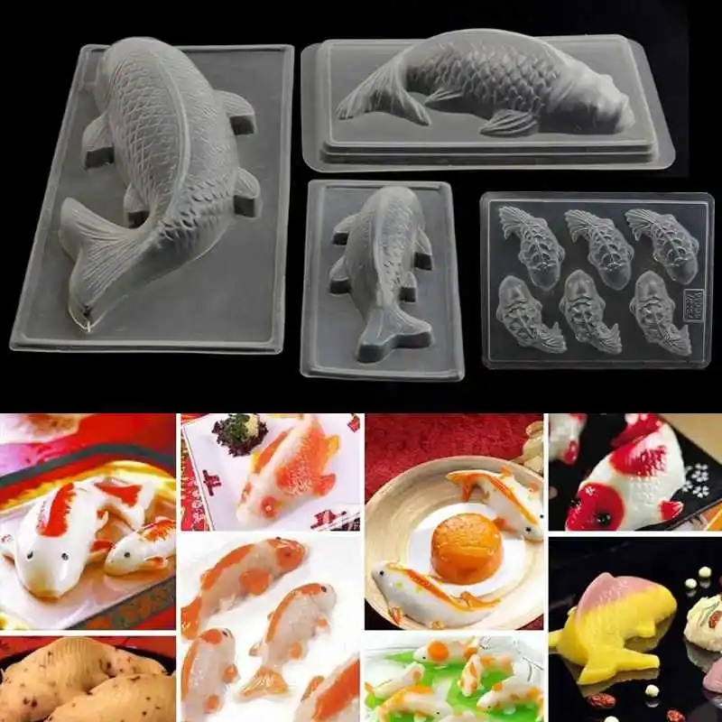 Новый пластиковый желе Koi ручной работы Sugarcraft форма DIY 3D для шоколадного