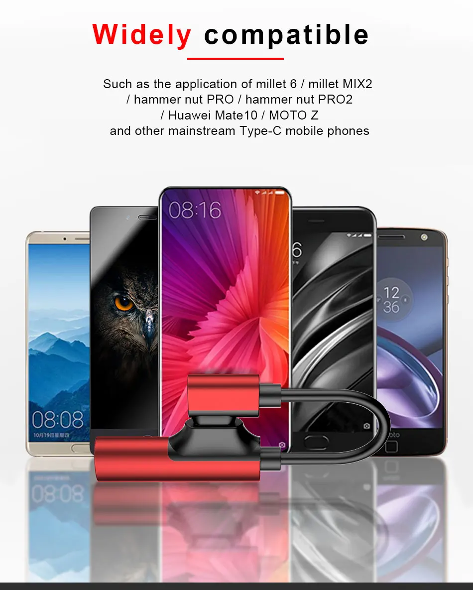 ACCEZZ usb type C разъем для наушников для Xiaomi Mi 6 5 huawei mate 10 Pro быстрый разъем для наушников разветвитель зарядки аудио адаптер