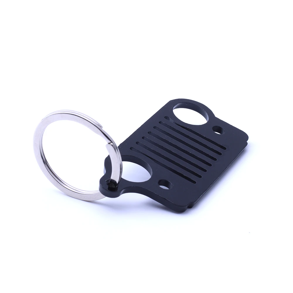 2018 дешевая цена Черная Нержавеющая Сталь Гриль брелок автомобильный с кольцом