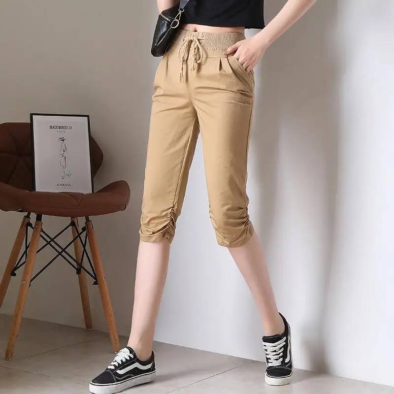 Женские Брюки Капри брюки карго женские леггинсы длиной до щиколотки штаны с