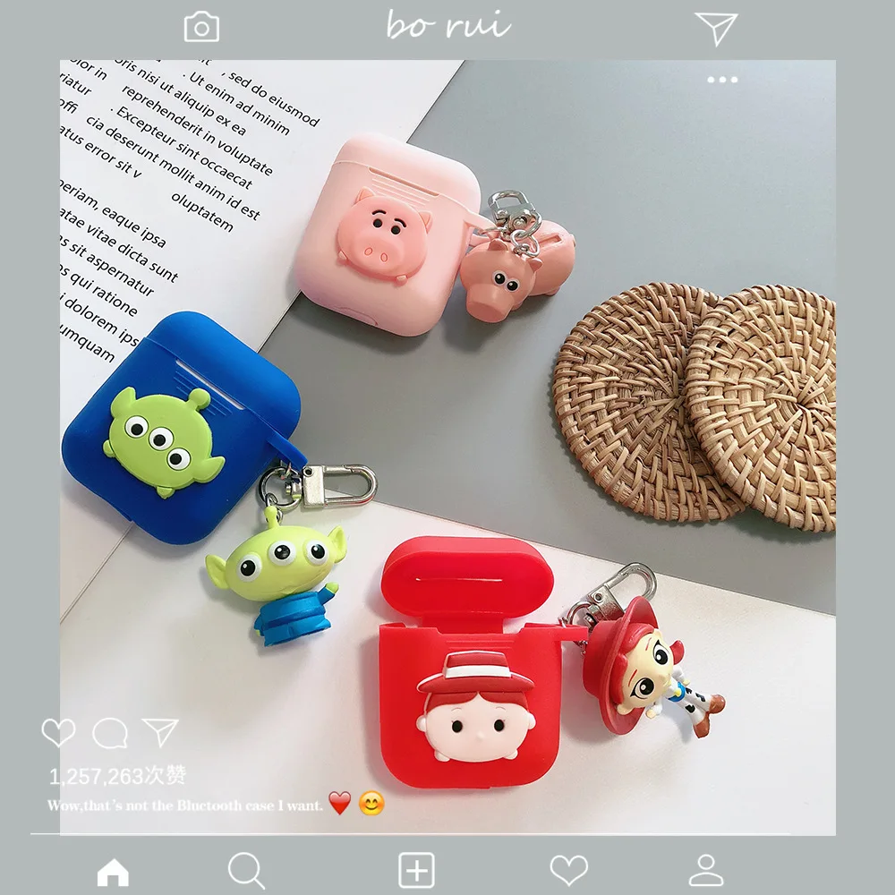 Горячая История игрушек Airpods брелок 3D Динозавр Дейзи Hudi чехол для наушников для Apple Airpods 1 2 Защитная силиконовая крышка брелок