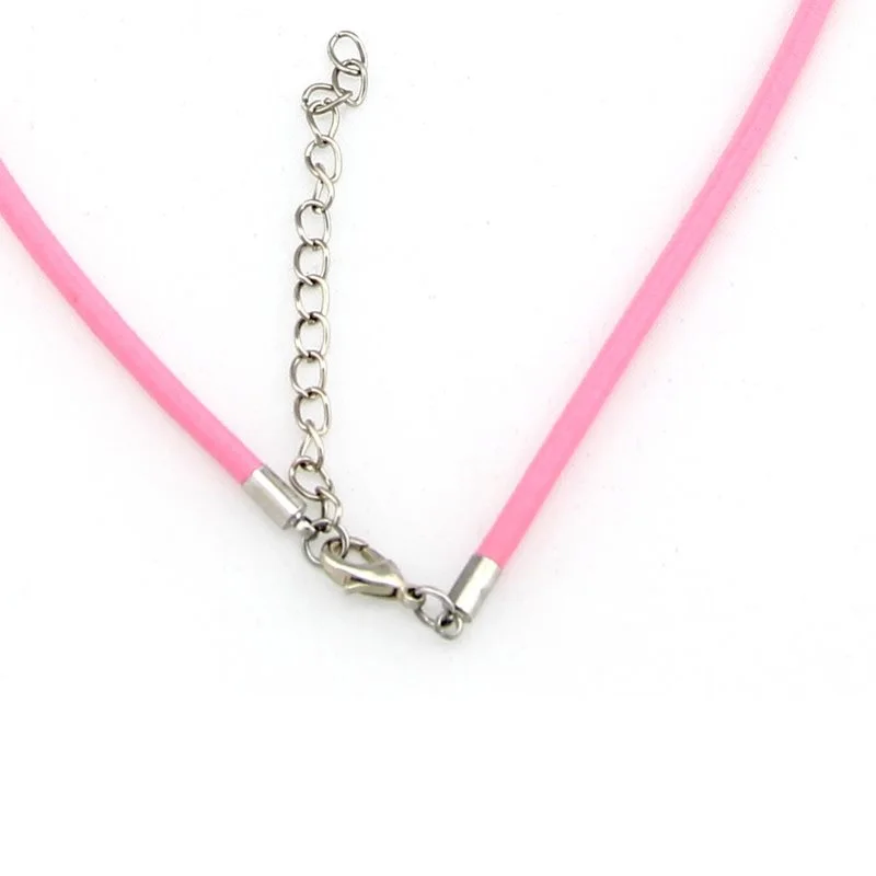 10 шт./лот смешанные цвета застежка-лобстер резиновый шнур женские ожерелья 45 см #