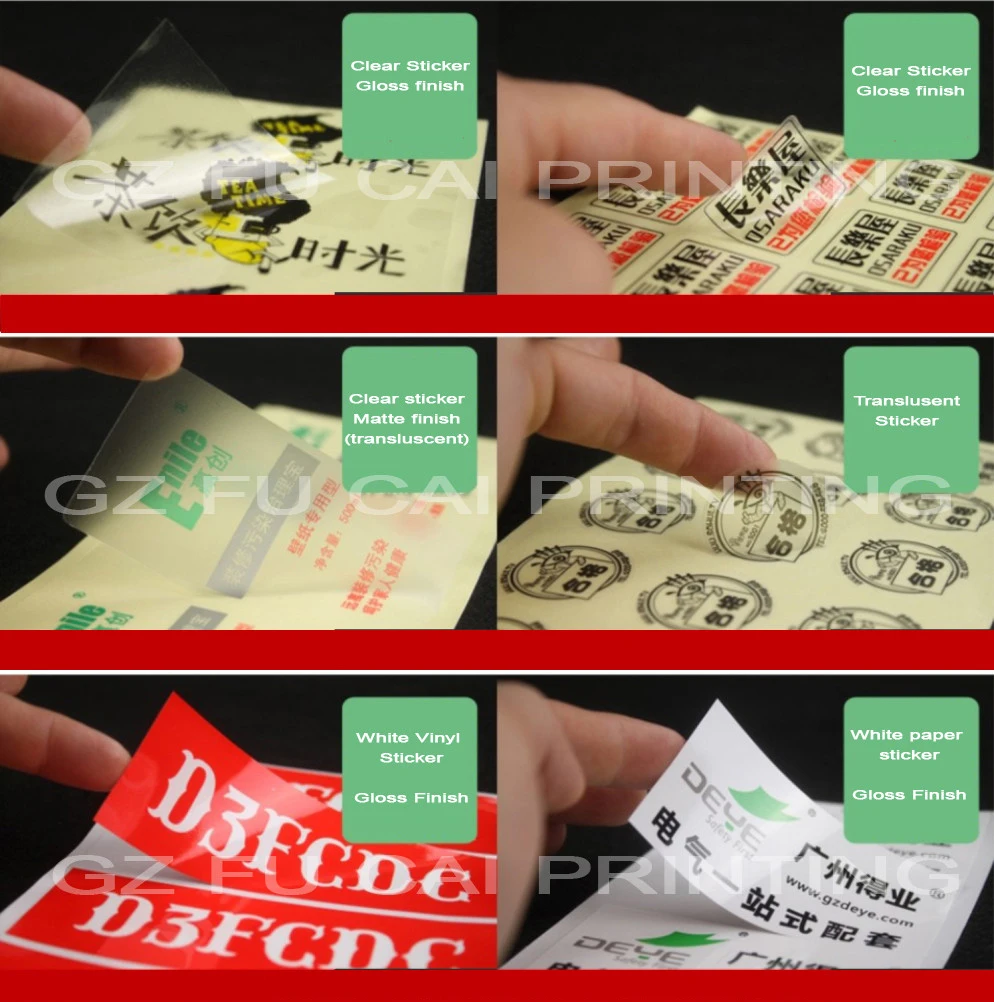 

Custom Logo Design Label Sticker Printing Kraft Paper PVC Vinyl Transparent Clear Self Adhesive Materials