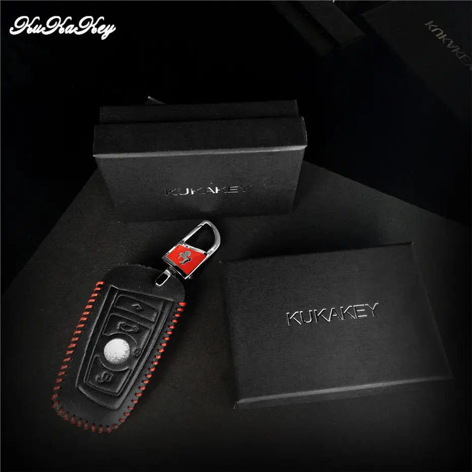 KUKAKEY чехол для автомобильного ключа Volkswagen из натуральной кожи VW Polo Golf Passat Touareg