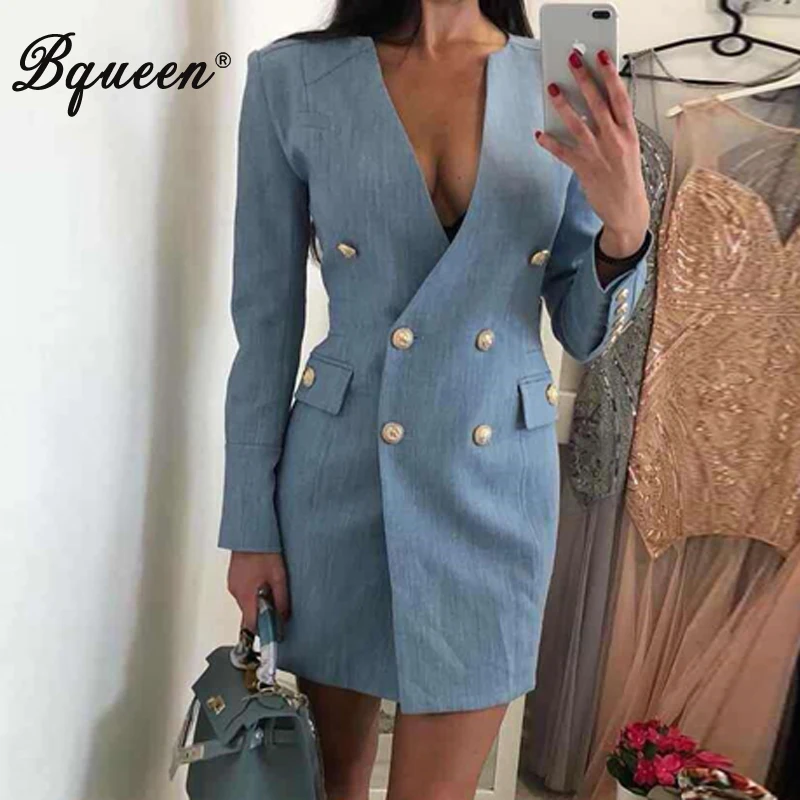 Bqueen 2019 сексуальные с глубоким v-образным вырезом Кнопки женские модные