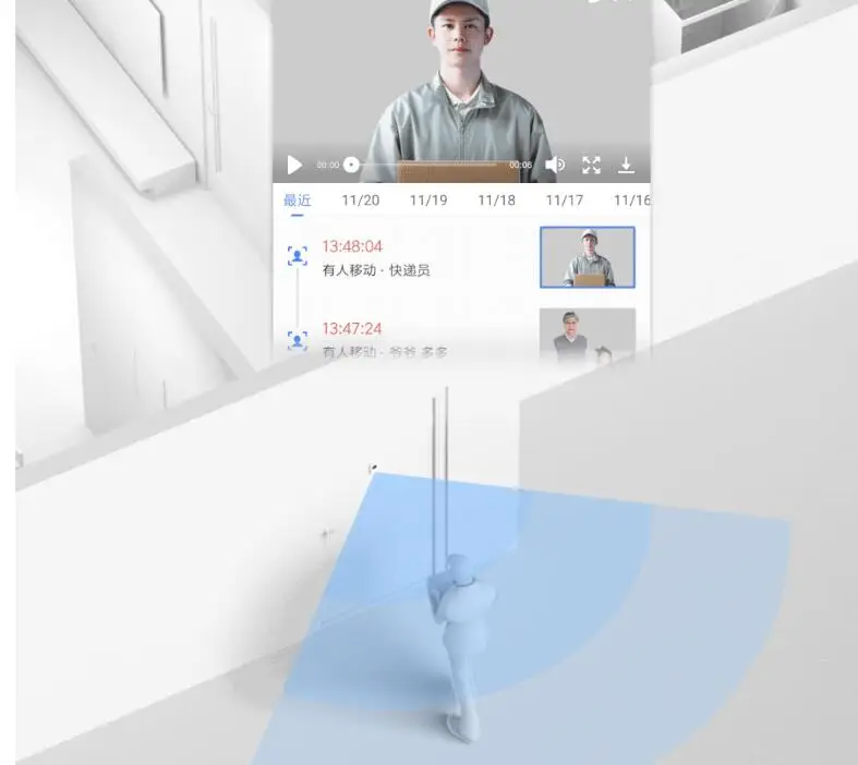 Xiao mi Zero AI распознавание лица 720P ИК Ночное Видение mi видео дверной звонок Обнаружение движения SMS Push домофон облачная система хранения