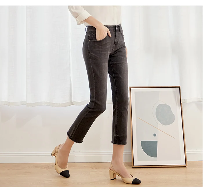 Женские джинсы-клеш LEIJIJEANS, черные и белые повседневные мягкие джинсы со средней талией, модель 9009 большого размера на весну