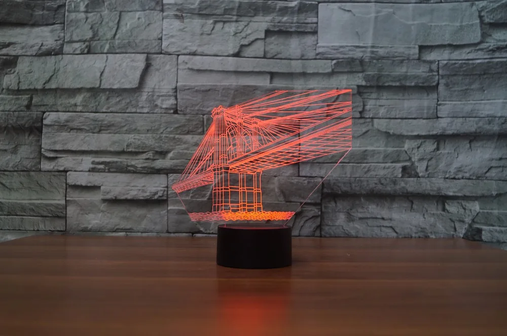 Красочные 3D 7 видов цветов светодиодные настольные лампы Золотые ворота форма