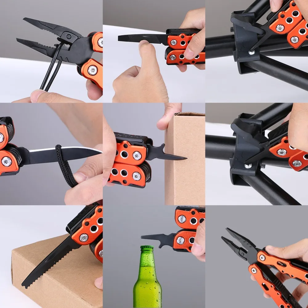 

11 in 1 Multi Tool Swiss Knife Pocket knife with holder Combination Pliers Metal Outdoor survival Folding blade Knife hand tools