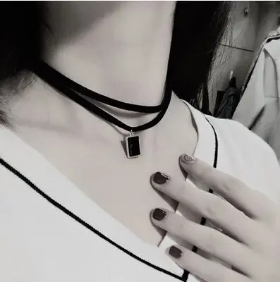 Готический подсолнечника подвески шеи ожерелье бархатной лентой choker черный