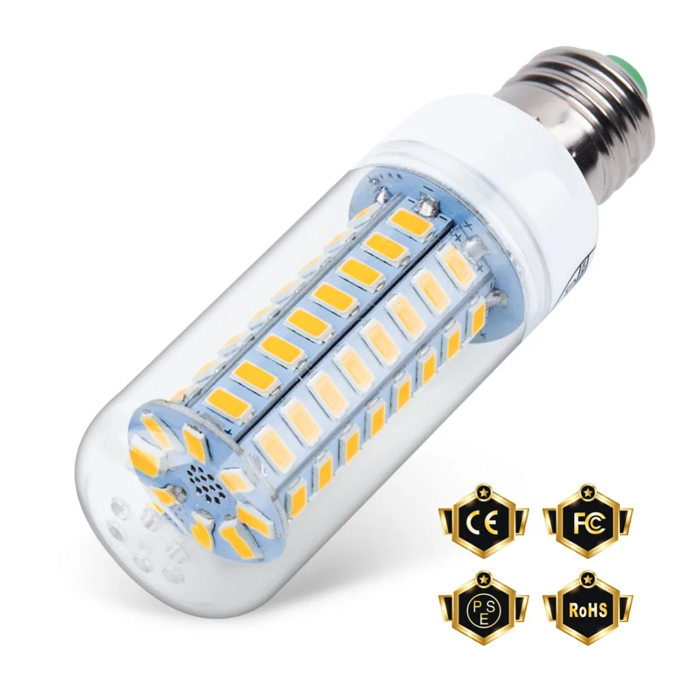 

220V E27 LED Lamp GU10 LED Bulb E14 Corn Lamp 24 36 48 56 69 72LEDs Chandelier Candle LED Light Bulb For Home Decoration SMD5730