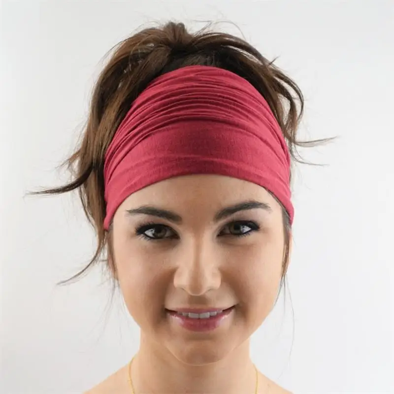 

New Fashion Women Cotton Elastic Headband Girls Sport Yoga Hairband Solid Hair Bnad Bandana Hair accessories