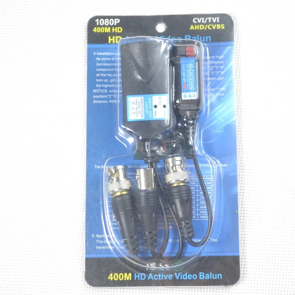 HD Active Video Balun Transmit Pal/NTSC CVI /TVI/AHD /CVBS видеосигнал через UTP DC 12V источник питания до 400 м