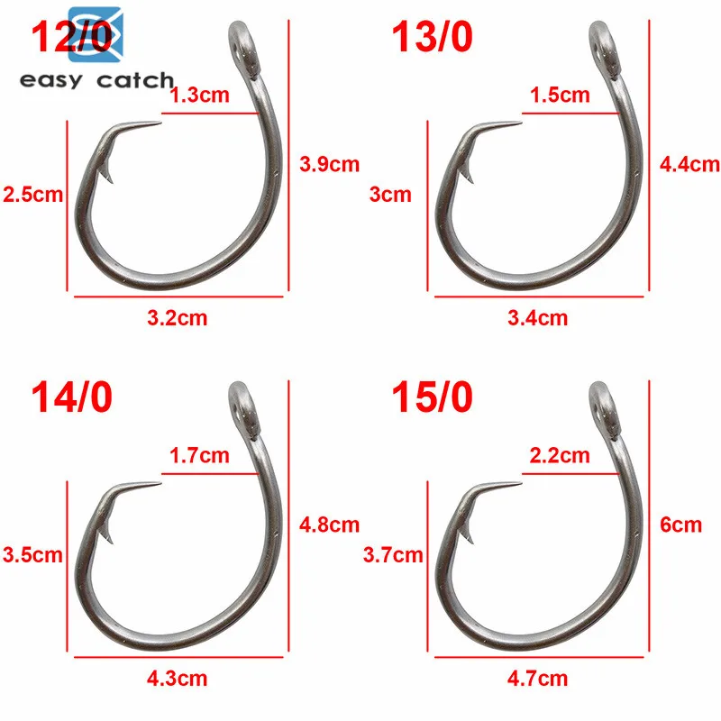 Easy Catch 50 шт. 39960 белый Смещенный тунец из нержавеющей стали кольцо размер 8/0 9/0 10/0 11/0