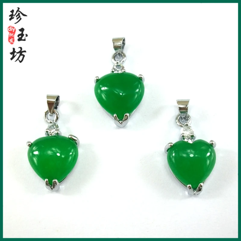 Изысканный натуральный зеленый камень любовь кулон женский аксессуары |
