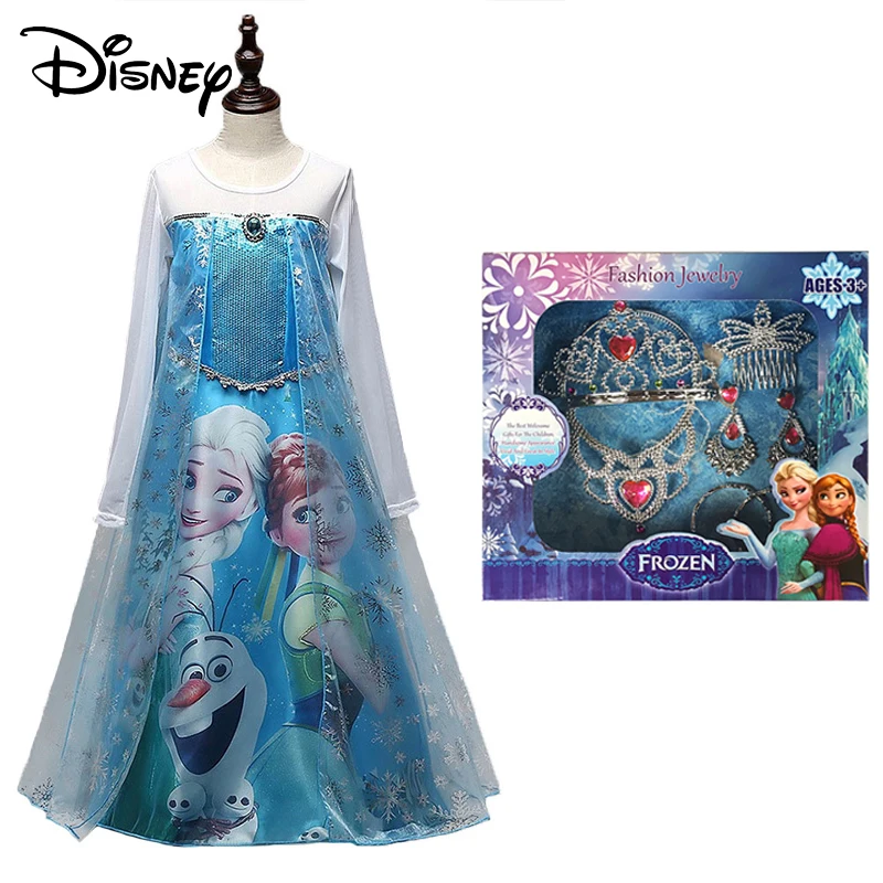 Disney Замороженные платье Эльзы вечерние платья Косплэй Одежда для девочек Анна