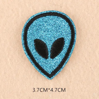 1pcs Space Universe UFO parches Embroidered Iron on Patches for Clothing DIY Motif Stripes Clothes Stickers The aliens Badges - Цвет: ZU03-9