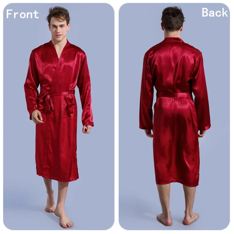 Мужской новый весенне осенний роскошный халат S M L XL XXL Размер атласная пижама