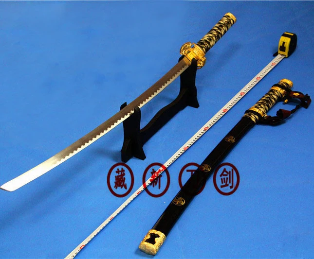 S0460 Аниме HAKUOUKI JINTACHI SAKURA TACHI самурайский меч с черной подвеской 41 дюйм|black sword|sword