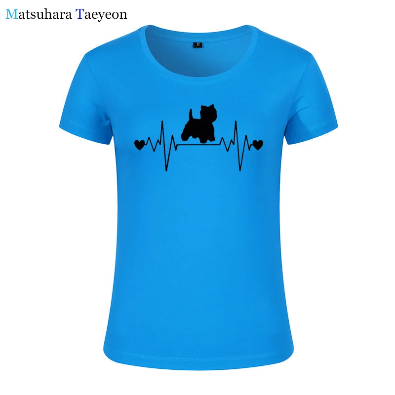 

Dog Heartbeat Lifeline Fashion Women T Shirts Funny T-shirts Tshirts women Casual Personalized Tees debardeur femme