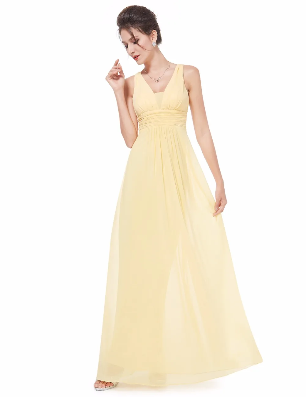 Robe De Soiree вечерние платья Ever Pretty EB20118 элегантные длинные свадебные вечерние платья с глубоким v-образным вырезом и рюшами