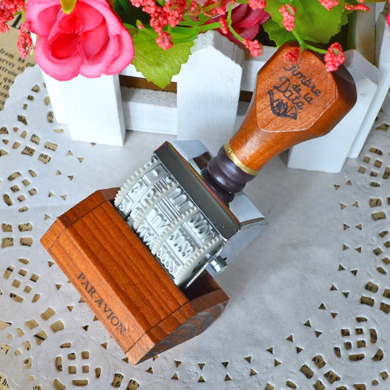 Винтажный деревянный штамп с надписью и датой сделай сам колесо на колесиках