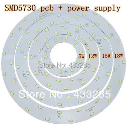 

5W 12W 15W LED PANEL Circle Light 85V-265V AC SMD 5730,LED Round Ceiling board the circular lamp board for Dining room