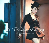 le palais vintage elegant classic show thin silk waist skirt suit jacket smoking suit