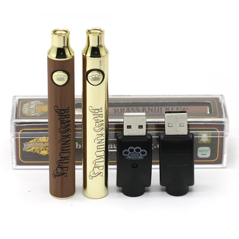 50 шт./лот CBD BK 650 мАч 900 батарея для электронной сигареты Gold Wood 510 Thread Vape Pen USB Charger Crystal