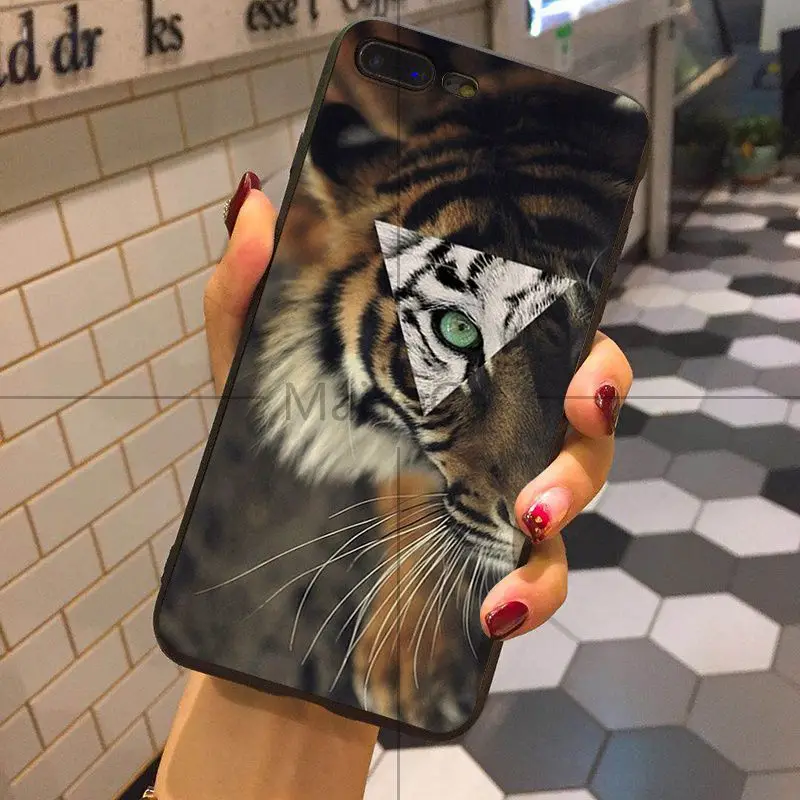 Мягкий чехол для телефона MaiYaCa lion tiger из ТПУ мягкий iPhone 8 7 6 6S Plus 5 5S SE XR X XS MAX